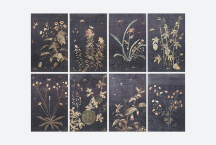 刺绣草虫图屏风