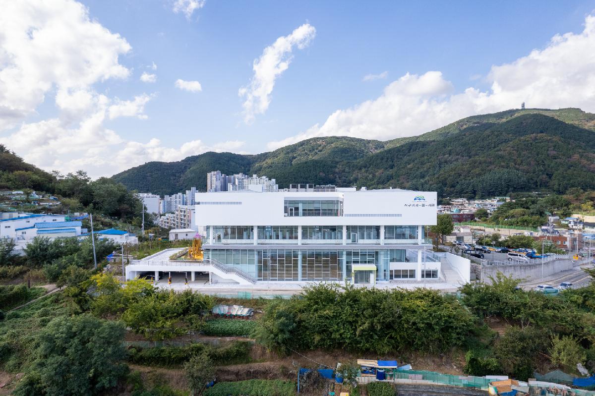 서구아미드림도서관 건립사업 공사지 항공 전경