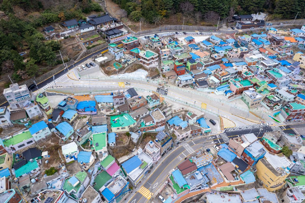 해돋이로~천마산로 간 도로 항공 전경