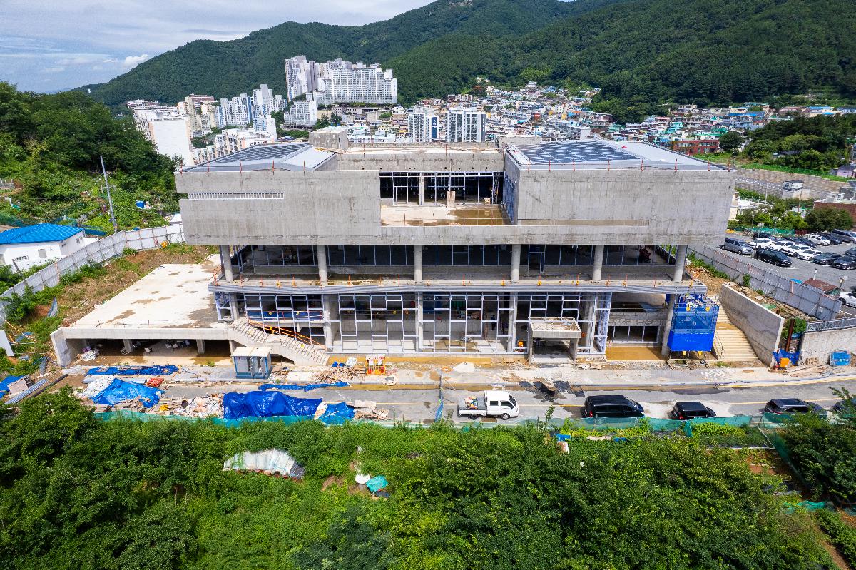 서구도서관 건립사업 공사지 항공 전경