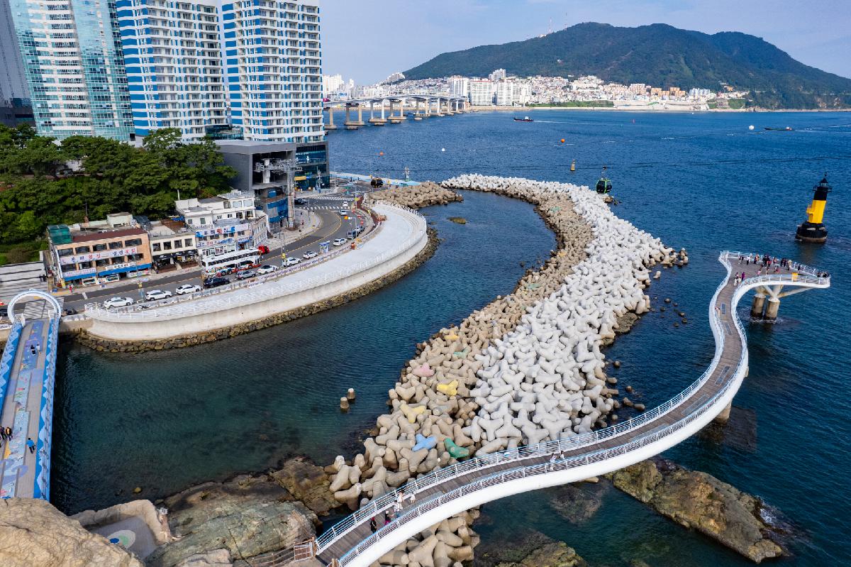 송도지구 연안정비공사 항공 전경