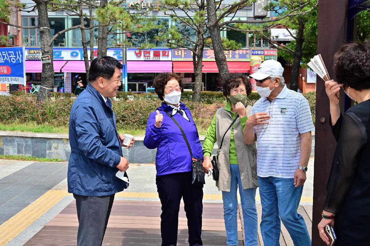 송도해수욕장 보행데크 및 포토존 설치 현장 점검