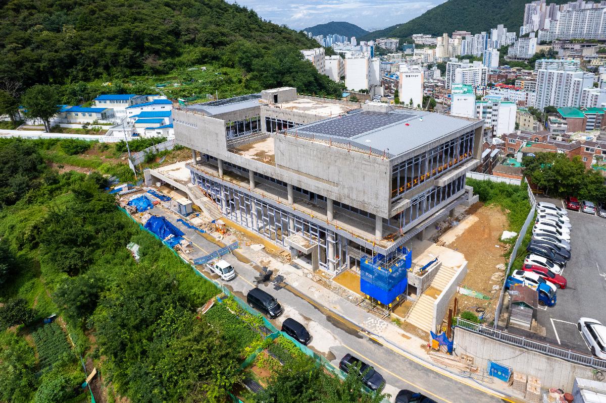 서구도서관 건립사업 공사지 항공 전경