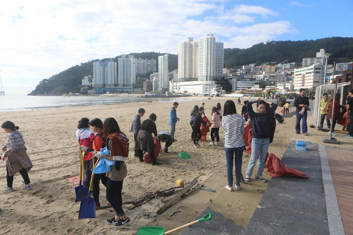 송도해수욕장 태풍 피해복구지원