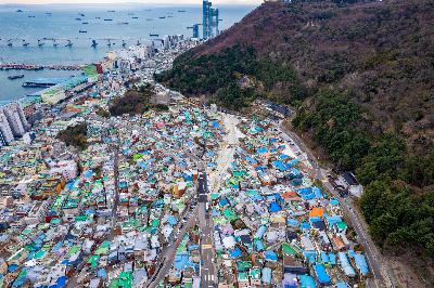 해돋이로~천마산로 간 도로 항공 전경