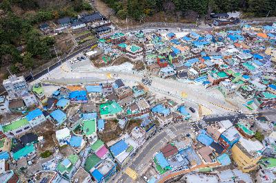 해돋이로~천마산로 간 도로 항공 전경