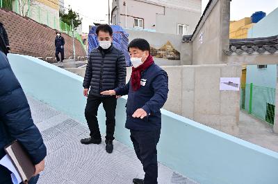 아미초등학교 부근 급경사지 가각 정비 현장 방문
