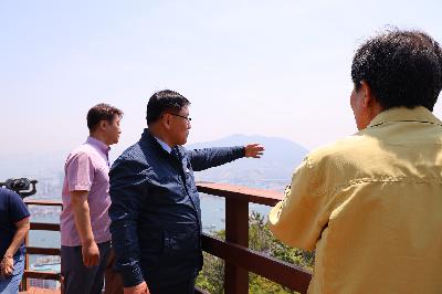 천마산 송전탑 철거현장 시찰
