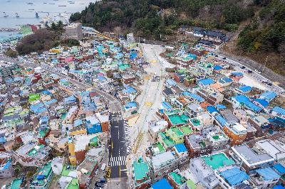 해돋이로~천마산로 간 도로 항공 전경