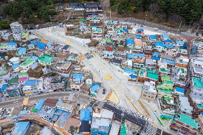 해돋이로~천마산로 간 도로 항공 전경