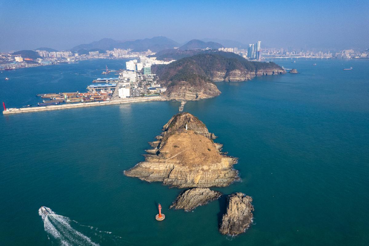암남공원 두도 항공 전경