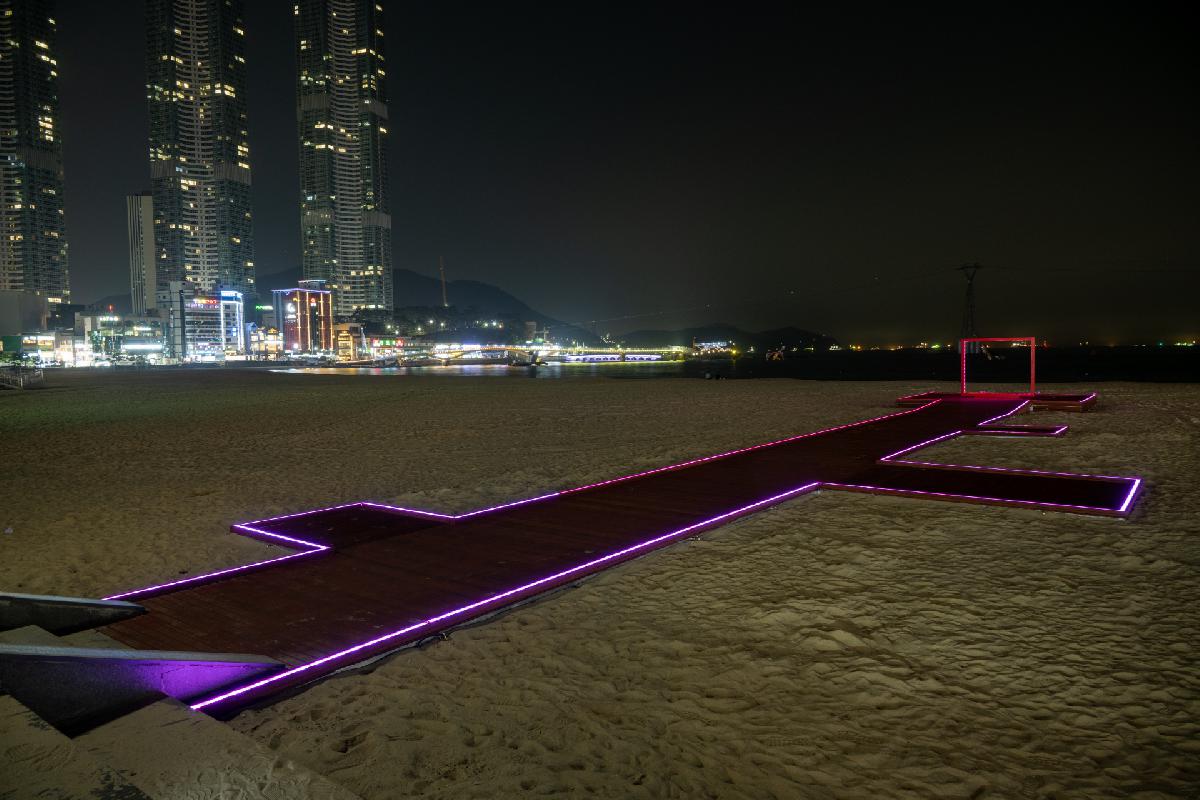 송도해수욕장 보행데크 및 포토존 주·야경