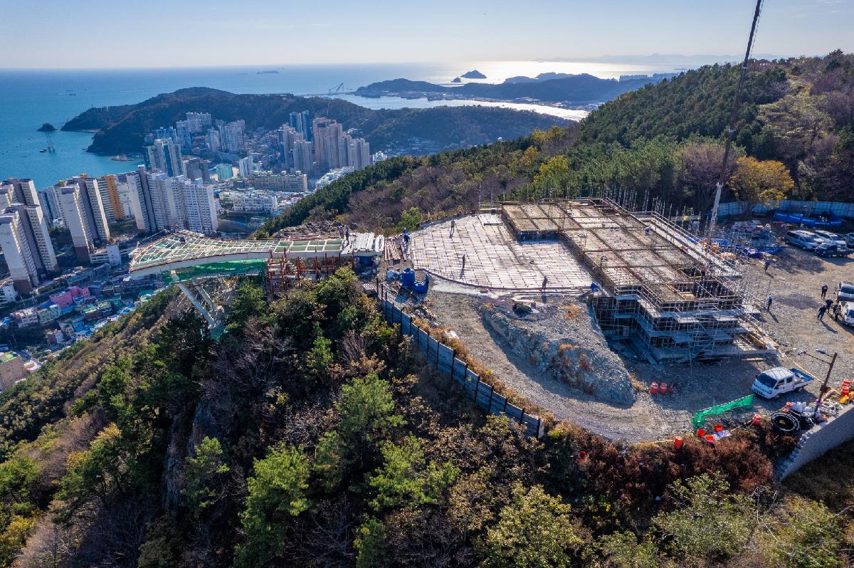 천마산 복합전망대 공사지 항공 전경