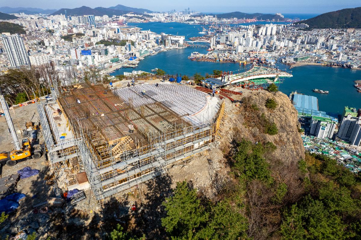 천마산 복합전망대 공사지 항공 전경
