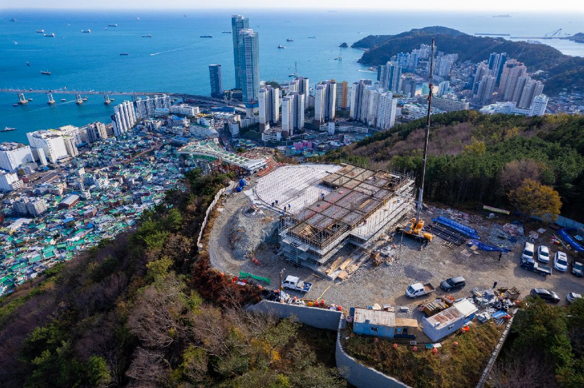 천마산 복합전망대 공사지 항공 전경