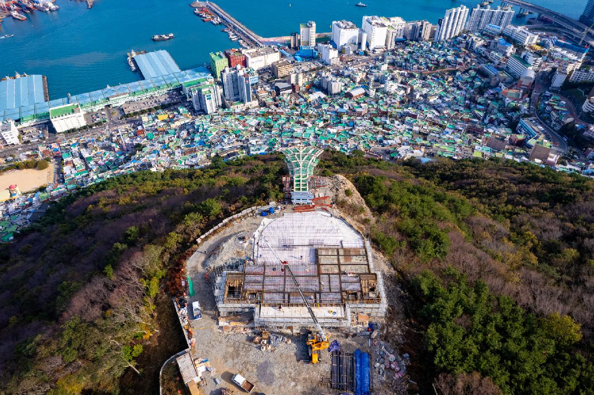천마산 복합전망대 공사지 항공 전경