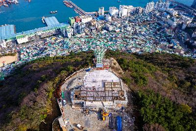 천마산 복합전망대 공사지 항공 전경