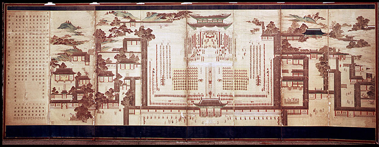 조대비 사순칭경진하도 병풍(趙大妃 四旬稱慶陳賀圖 屛風)