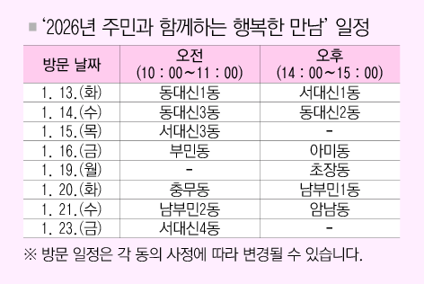 2026년 주민과 함께하는 행복한 만남 개최